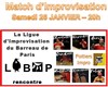 Match d'Improvisation Ligue d'Improvisation du Barreau de Paris et Poitiers Impro - Salle du Patronage Laïc du XVème