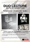 Duo Lecture : Nuits de la lecture - Théâtre Darius Milhaud