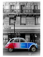 Balade Romantique : visite de Paris en 2CV | par Paris Authentic Place de la Bastille Affiche