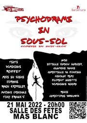 Représentation "Psychodrame en sous-sol" à Mas Blanc - Comédie en huit clos Salle des ftes Pierre Emmanuel Affiche