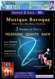Musique Baroque : Flute à bec, Hautbois, Clavecin Eglise Saint Andr de l'Europe Affiche