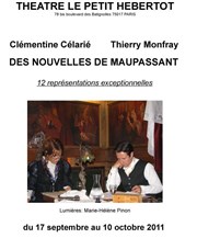 Des nouvelles de Maupassant | avec Clémentine Célarié Thtre du Petit Hbertot Affiche