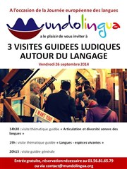Visites guidées ludiques autour du langage Mundolingua Affiche