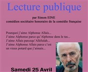 Lecture Publique par Simon Eine Thtre de l'Eau Vive Affiche