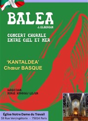 Choeur basque Kantaldea : Chants traditionnels basques Eglise Notre-Dame du Travail Affiche