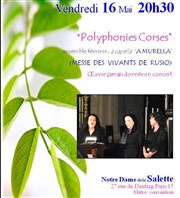 Polyphonies corses : trio de femmes Eglise Notre Dame de la Salette Affiche