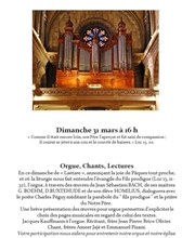 Orgue, Chants, Lectures Eglise du Couvent des Dominicains Affiche