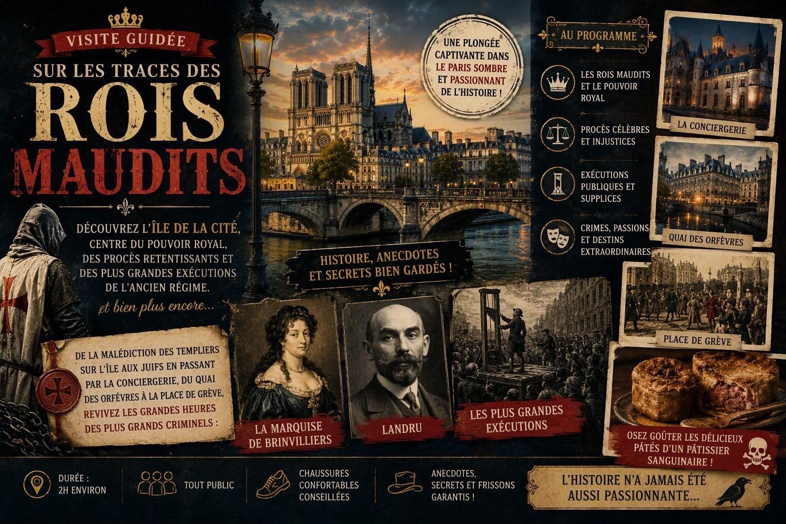 Visite guidée : De la malédiction des templiers à l'exécution de Ravaillac... Promenade dans le Paris du crime et des supplices !