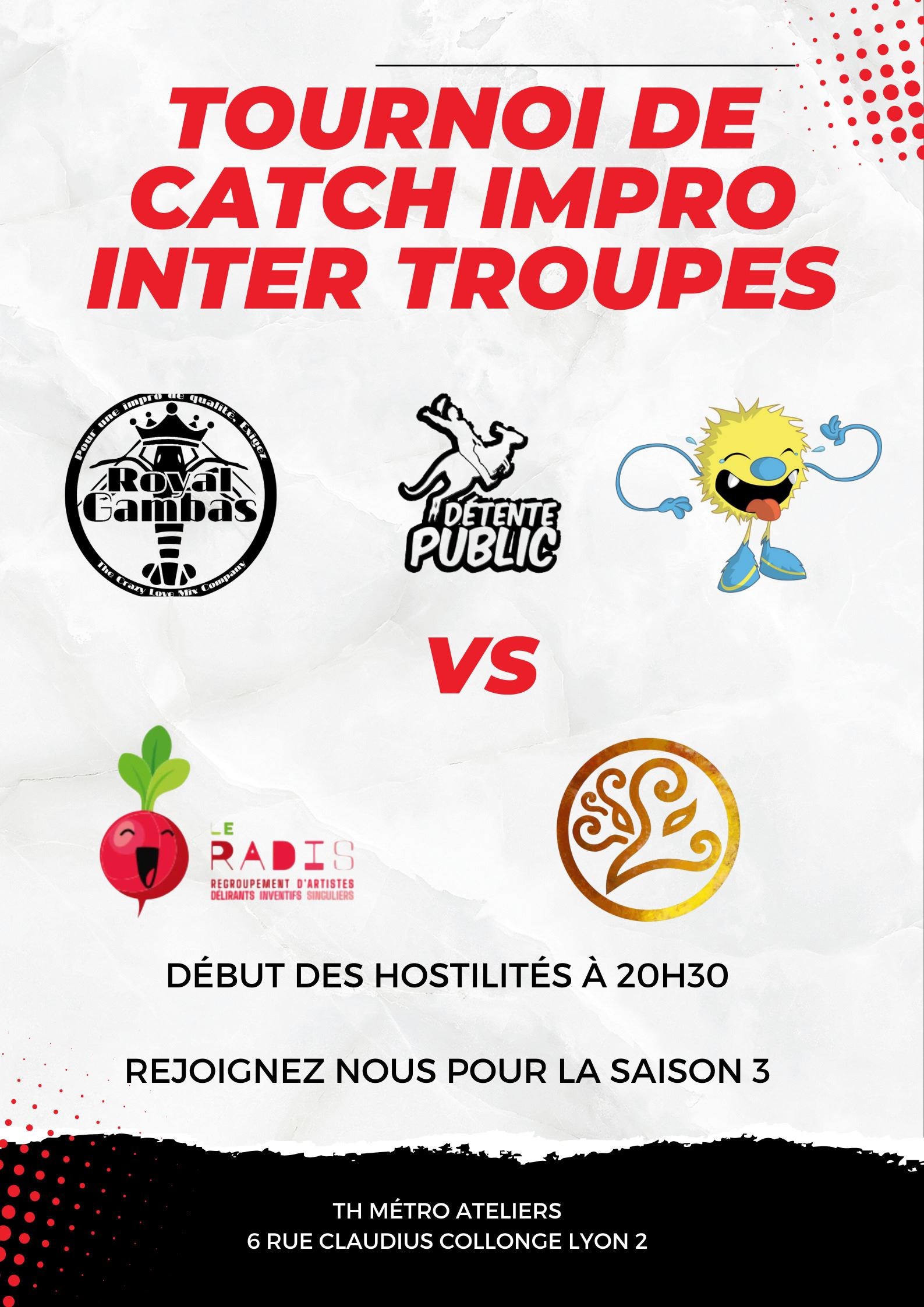 Tournoi de catch impro intertroupe de Lyon