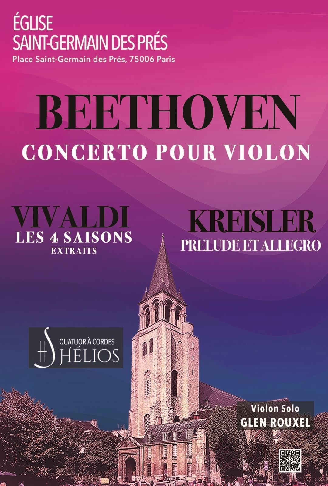 Les 4 Saisons de Vivaldi extraits, Prélude et Allegro de Kreisler et Concerto pour violon de Beethoven