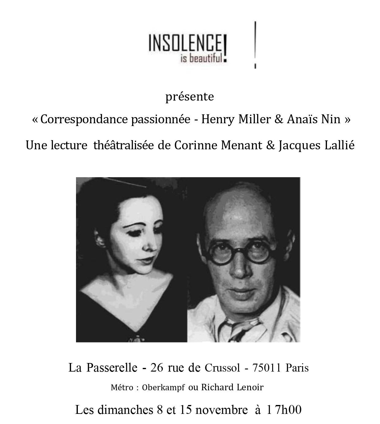 Correspondance passionnée : Henry Miller et Anaïs Nin