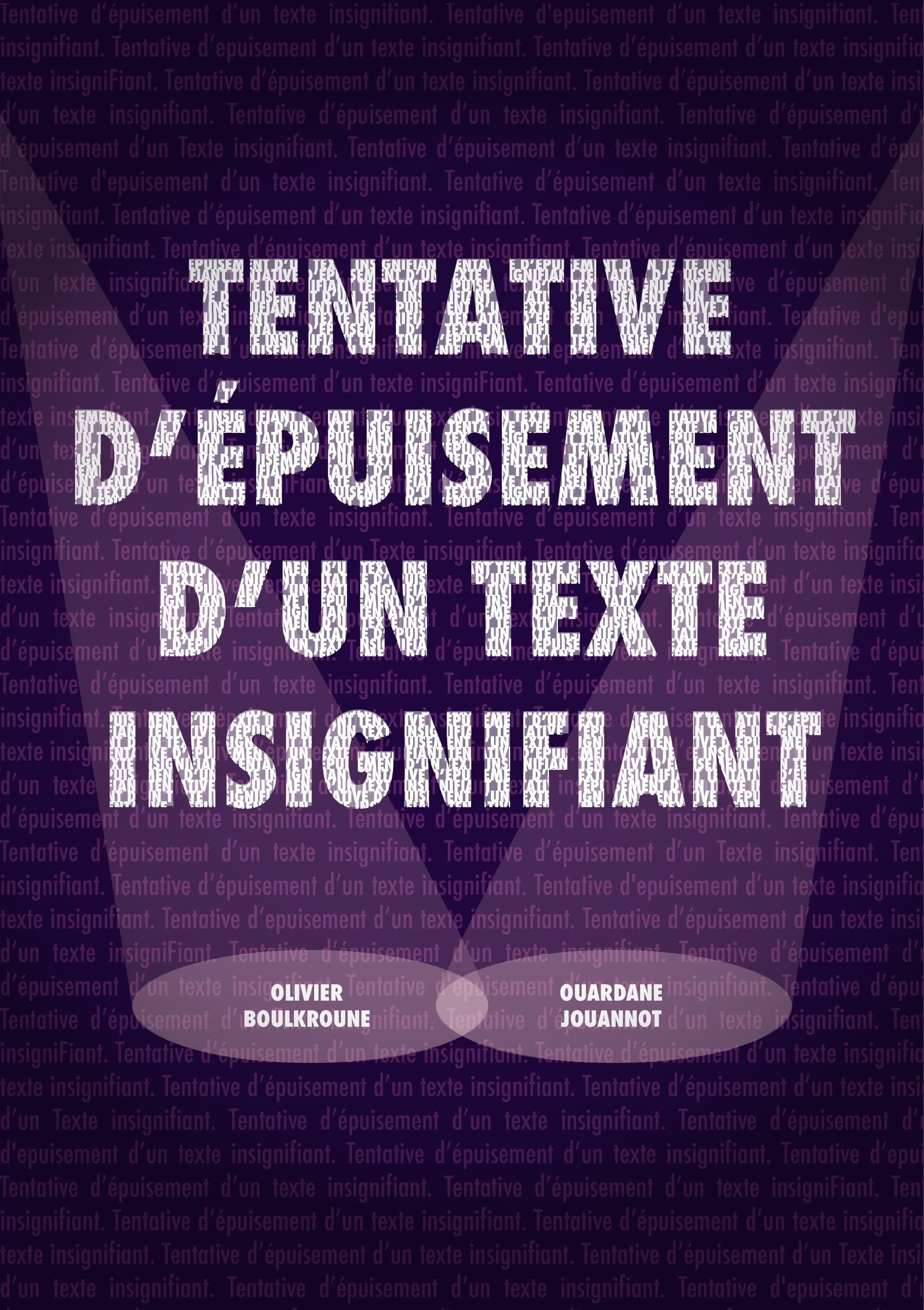 Tentative d'épuisement d'un texte insignifiant
