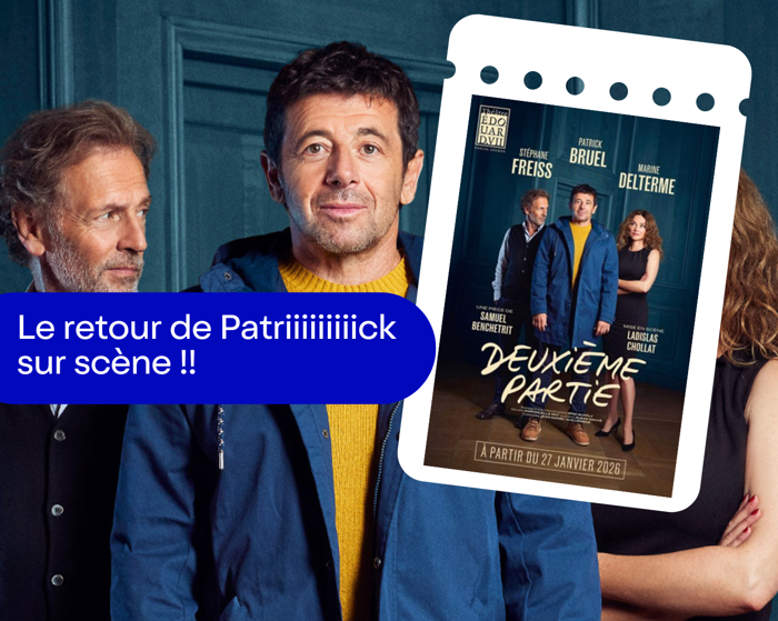 Deuxième partie avec Patrick Bruel, Stéphane Freiss et Marine Delterme Cover Image