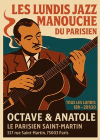 Les lundis Jazz manouche - Le Parisien Saint-Martin