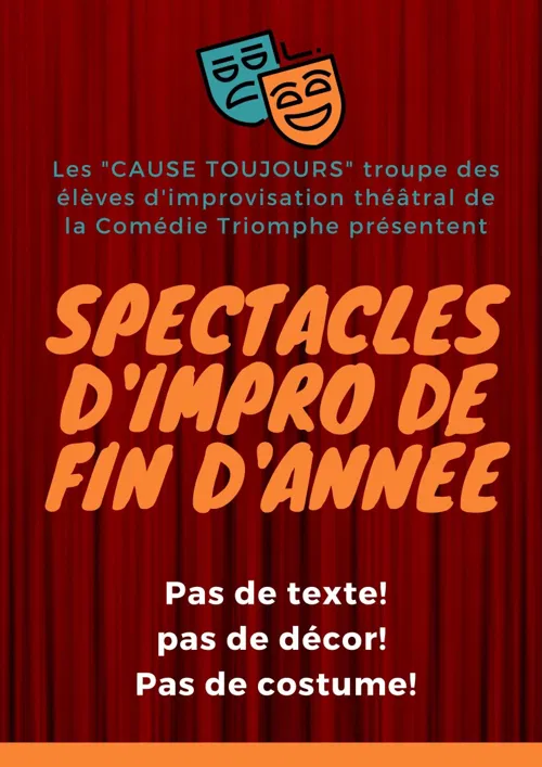Affiche de Spectacles d'impro de fin d'année