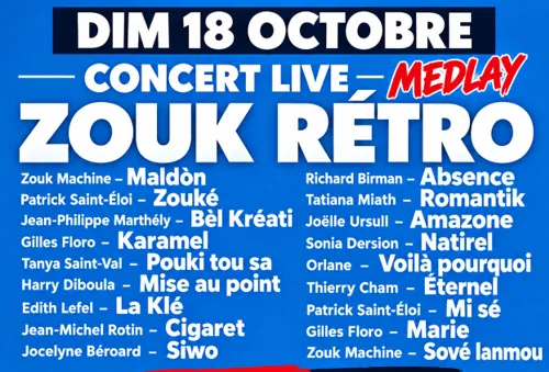 Affiche de Concert live zouk + bal dansant