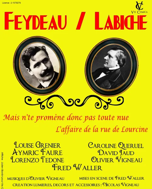 Affiche de Feydeau et Labiche, pièces en un acte