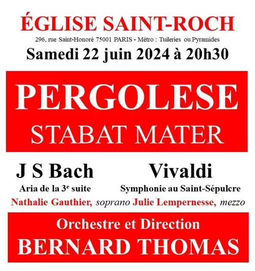 Affiche de Stabat mater de Pergolèse