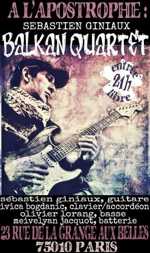 Affiche de Sébastien Giniaux Balkan Quartet