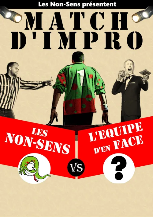 Affiche de Match d' impro : Non-Sens VS L"Equipe d'en face