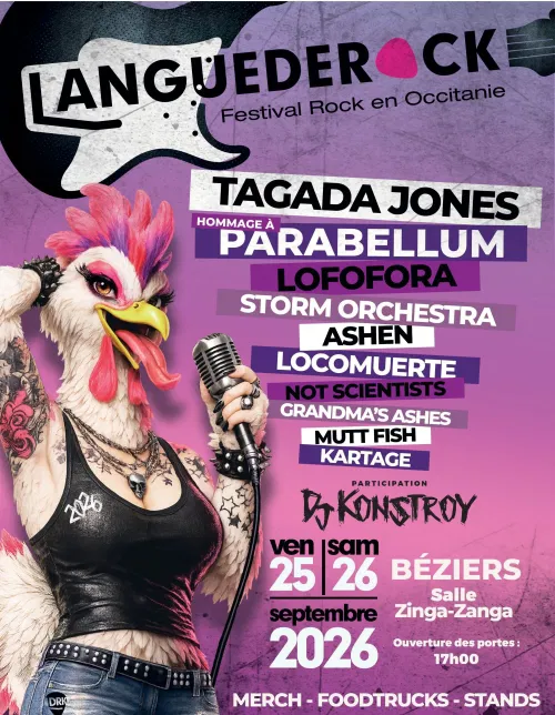 Affiche de Hommage à Parabellum, Grandma's Ashes, Storm Orchestra, Not Scientists et Kartage | Festival Languederock
