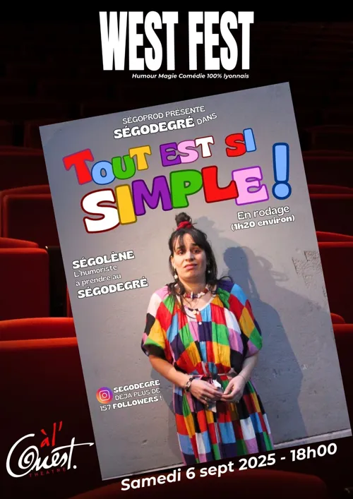 Affiche de Ségodegré dans Tout est si simple | West Fest