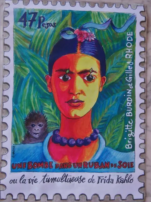 Affiche de Frida Kahlo : Une bombe dans un ruban de soie