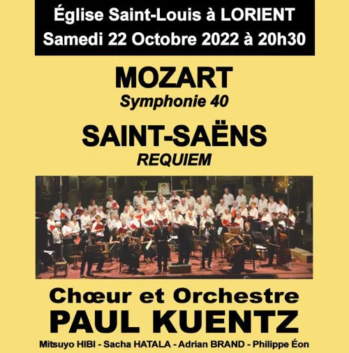 Affiche de Choeur et orchestre | Paul Kuentz : Mozart, symphonie 40 / Saint-Saëns requiem