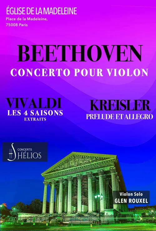 Affiche de Les 4 Saisons de Vivaldi (extraits), Prélude et Allegro de Kreisler, Concerto pour violon de Beethoven