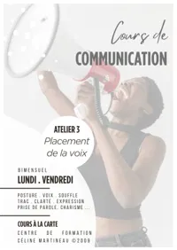 Affiche de Atelier Communication 3 : Placement et projection de la voix