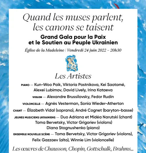 Affiche de Grand Gala pour la Paix et le soutien au peuple Ukrainien