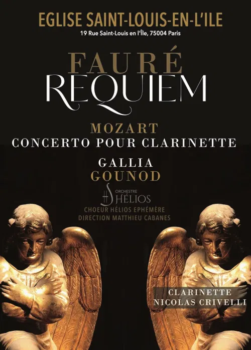 Affiche de Requiem Fauré / Mozart concerto de Clarinette / Gallia Gounod