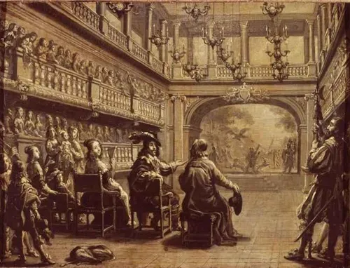 Représentation de Mirame au palais Cardinal devant Louis XIII et Anne d’Autriche