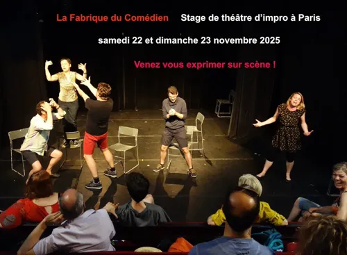 Affiche de Stage théâtre improvisation week-end novembre Paris