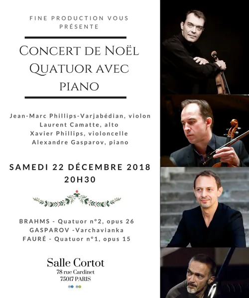 Affiche de Quatuor avec piano : Concert de Noël