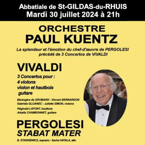 Affiche de Orchestre Paul Kuentz : Vivaldi / Pergolesi | Saint-Gildas-de-Rhuys