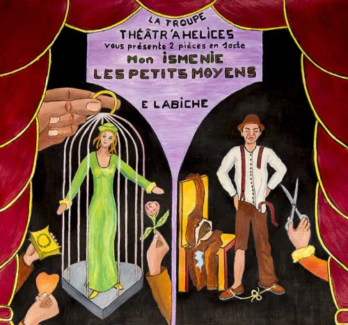 Affiche de Deux pièces en un acte d'Eugène Labiche