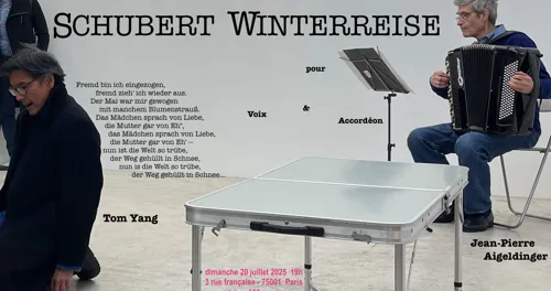 Affiche de Winterreise, le voyage d'hiver de Franz Schubert, pour voix et accordéon