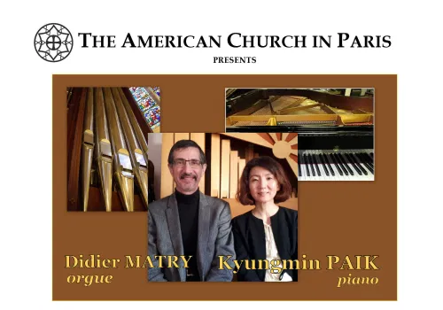 Affiche de Concert Piano et Orgue: Kyungmin Paik / Didier Matry