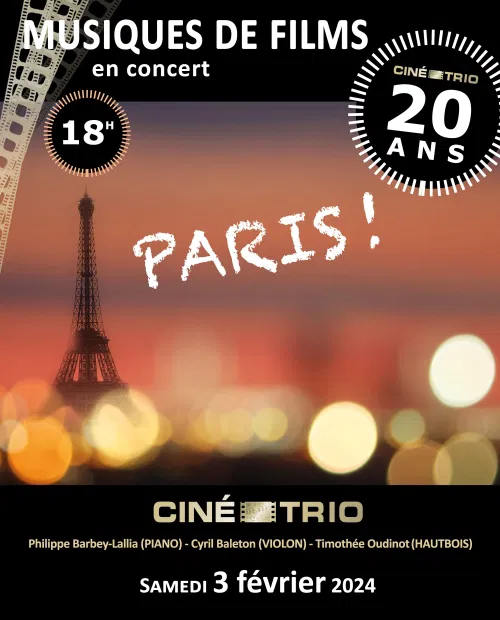 Affiche de Ciné Trio Concert n°58 : Paris ! | Musiques de films