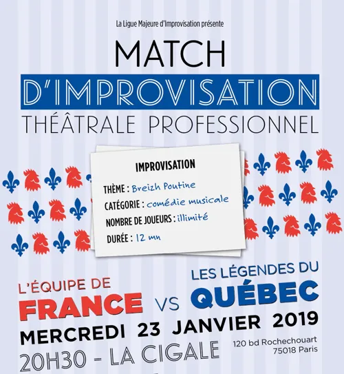 Affiche de Match d'impro pro | France vs Québec les légendes
