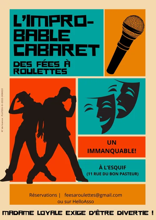 Affiche de Cabaret Impro-bable des fées à roulettes