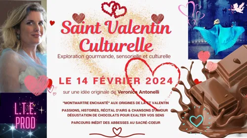 Affiche de Montmartre enchanté : chansons d'amour St Valentin | par Veronica Antonelli
