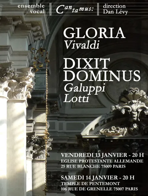 Affiche de Gloria de Vivaldi, Dixit Dominus de Lotti et Galuppi
