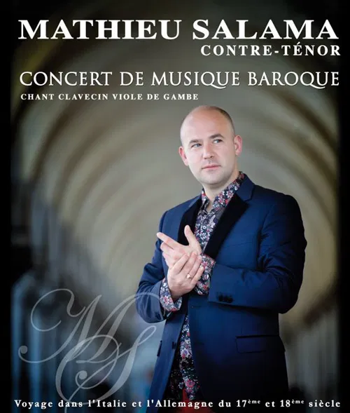 Affiche de Arias Baroque contre-ténor Mathieu Salama