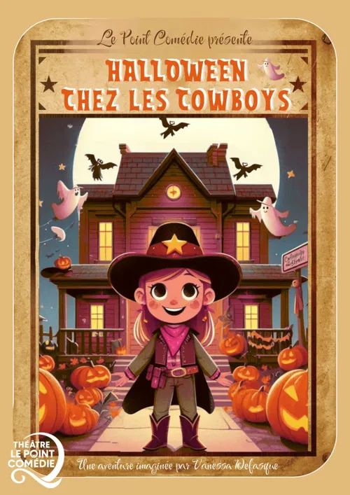 Affiche de Halloween chez les Cow-boys