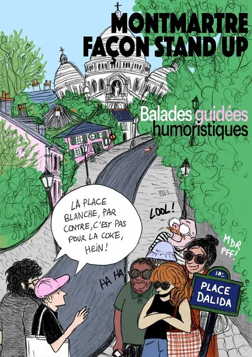 Affiche de Montmartre façon stand-up | Visite guidée humoristique