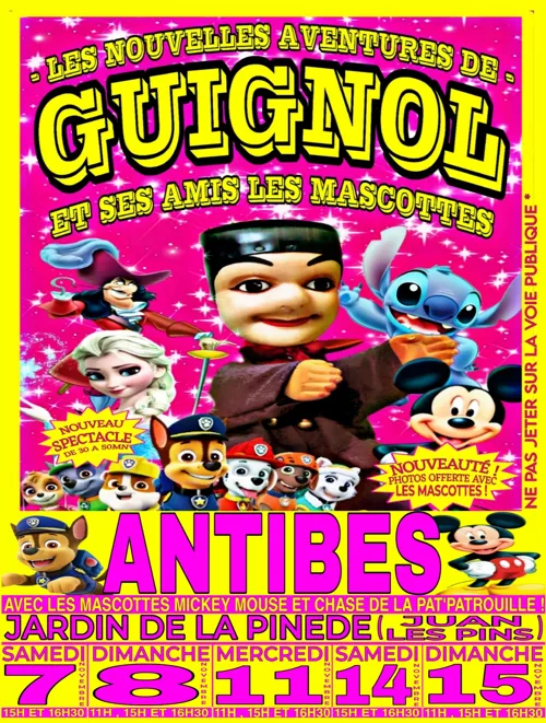 Affiche de Les nouvelles aventures de Guignol et ses amis les mascottes à Antibes