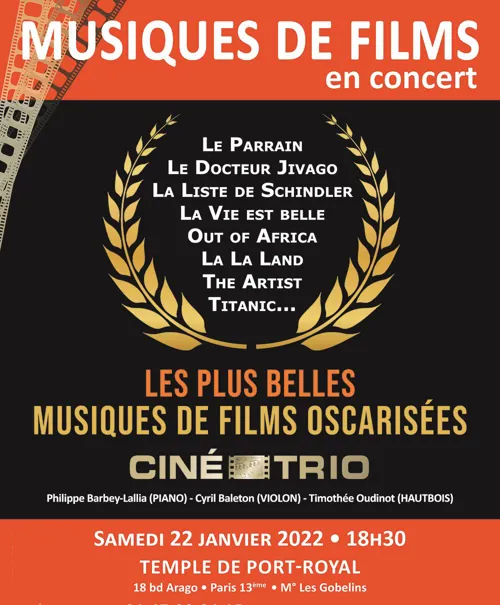 Affiche de Ciné-Trio - Les plus belles musiques de films oscarisées