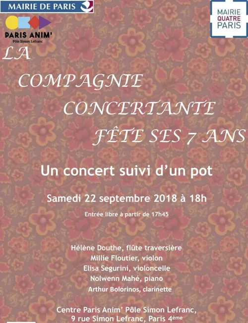 Affiche de Fête de l'association La Compagnie Concertante